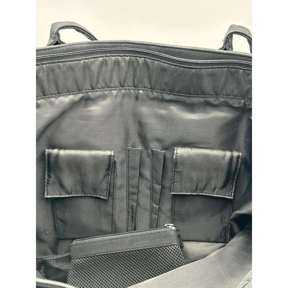 L.L. Bean Large Black Computer Shoulder Tote Bag Multiple Pockets Professional